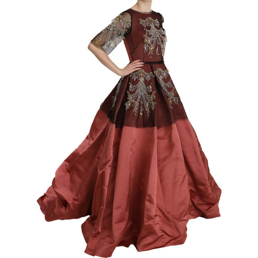 Dolce & Gabbana Elegant Crystal Embellished Silk Gown crystal-chandelier-silk-princess-gown-dress s-l1600-19.jpg