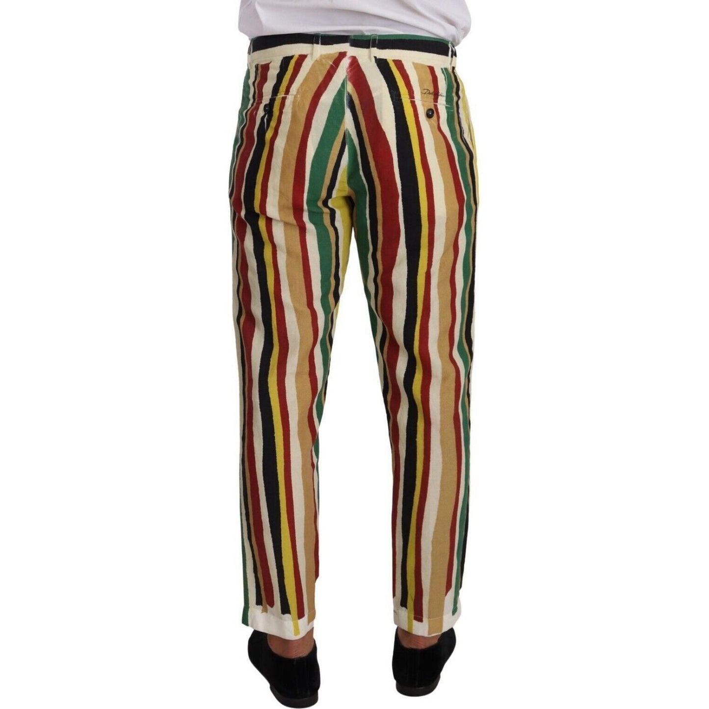 Dolce & Gabbana Elegant Striped Skinny Pants multicolor-striped-linen-cotton-pants