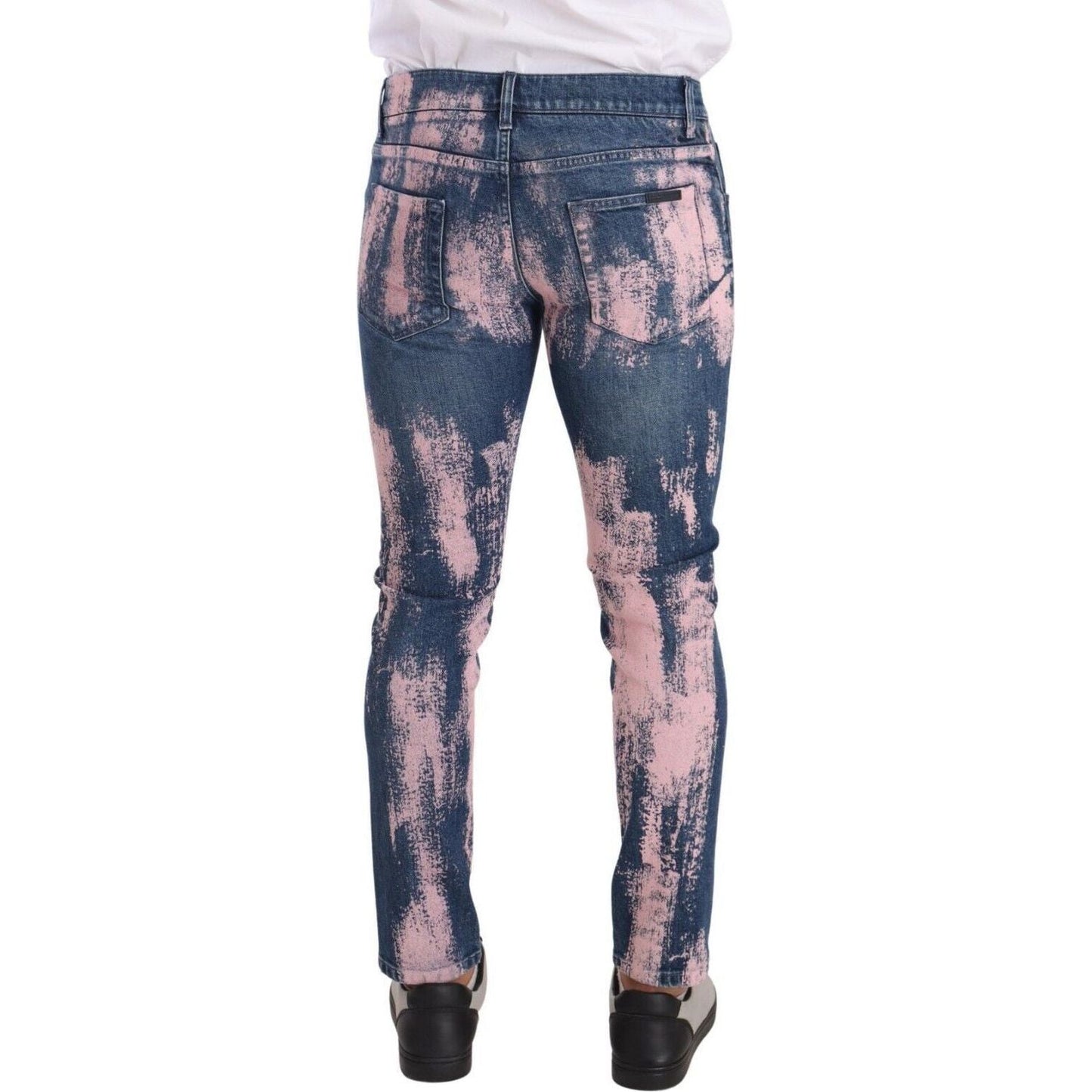 Dolce & Gabbana Elegant Skinny Slim Fit Denim Jeans in Tie Dye blue-pink-tie-dye-cotton-skinny-denim-jeans