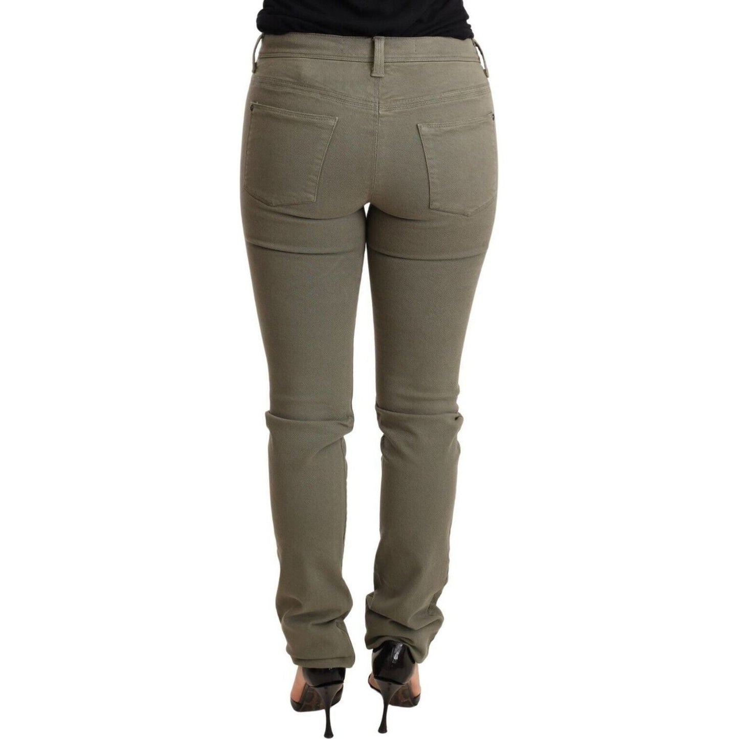 Ermanno Scervino Chic Green Low Waist Skinny Jeans Jeans & Pants green-low-waist-skinny-slim-trouser-cotton-jeans