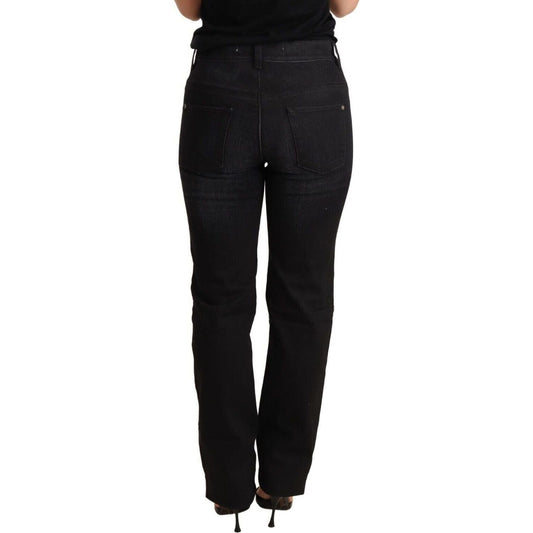 Ermanno Scervino Chic Black Washed Straight Cut Jeans Jeans & Pants black-washed-straight-denim-trouser-cotton-jeans