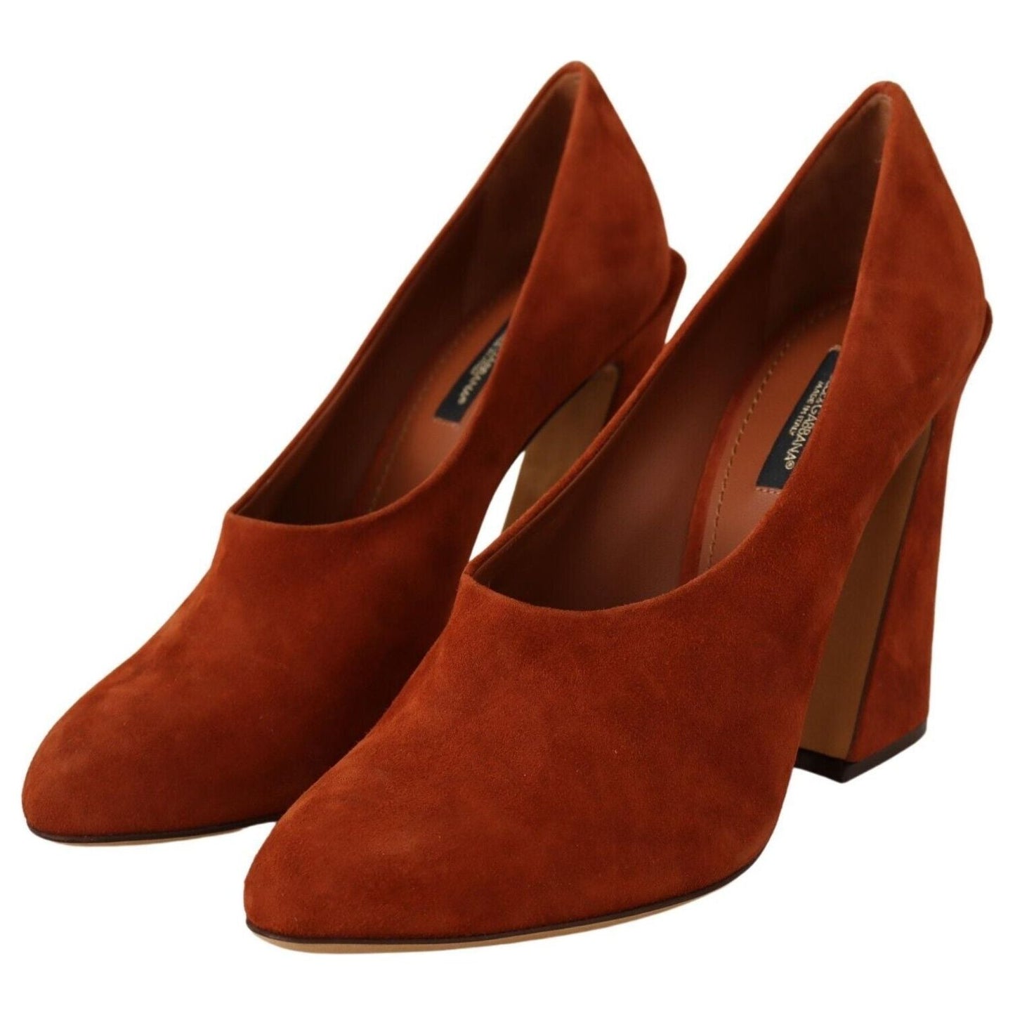 Dolce & Gabbana Elegant Cognac Suede Pumps brown-suede-leather-block-heels-pumps-shoes s-l1600-2-138-1b0d37e7-452.jpg