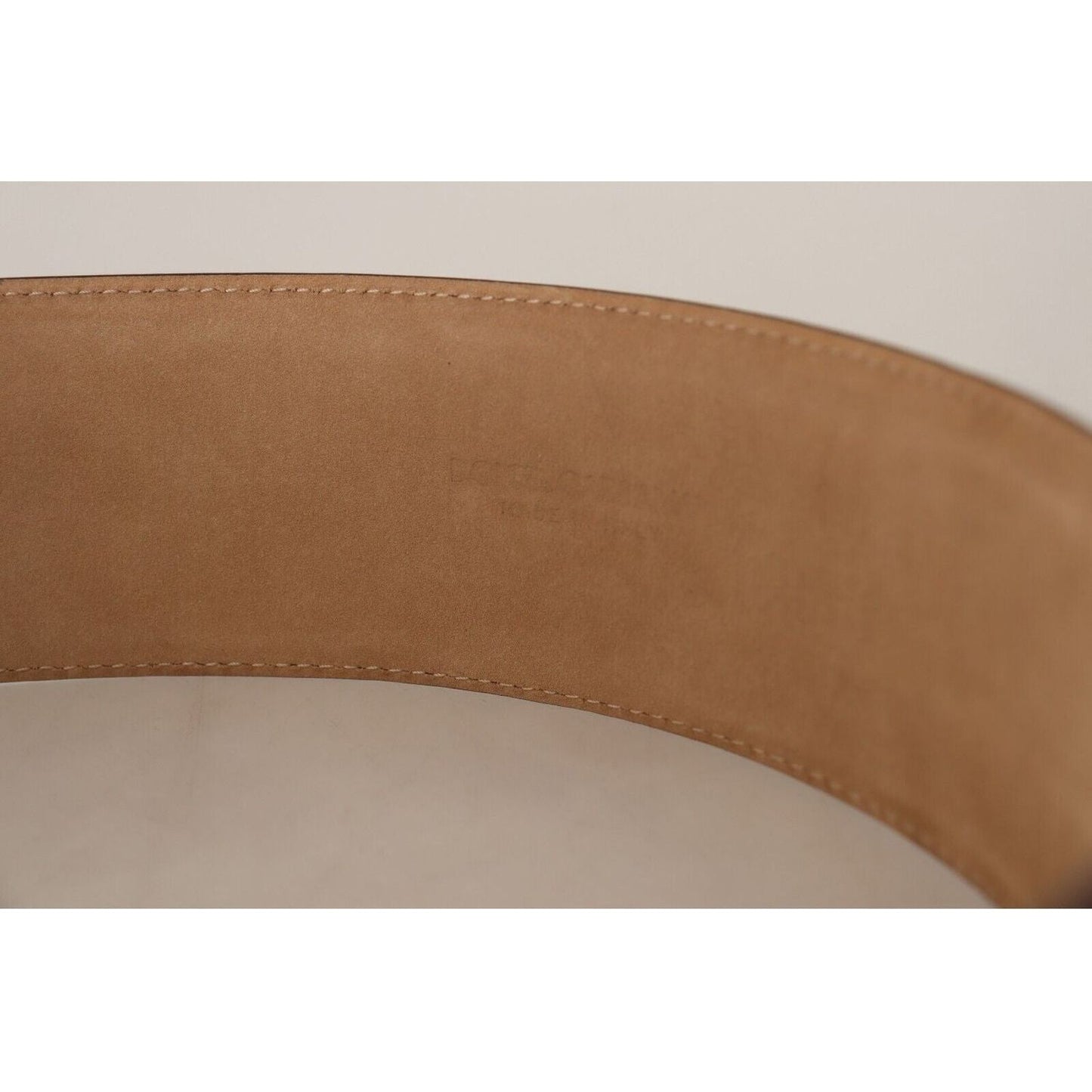 Dolce & Gabbana Elegant Brown Leather Belt with Gold Oval Buckle dark-brown-leather-gold-metal-buckle-belt