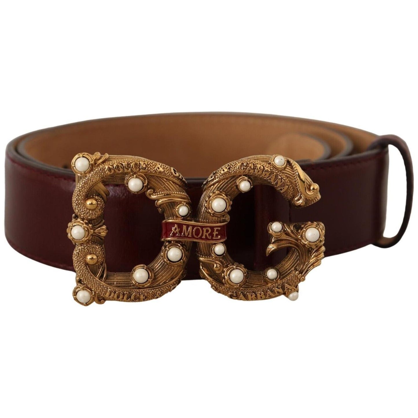 Dolce & Gabbana Elegant Bordeaux Leather Amore Belt bordeaux-leather-brass-logo-buckle-baroque-amore-belt s-l1600-2-270-69f026b4-039.jpg
