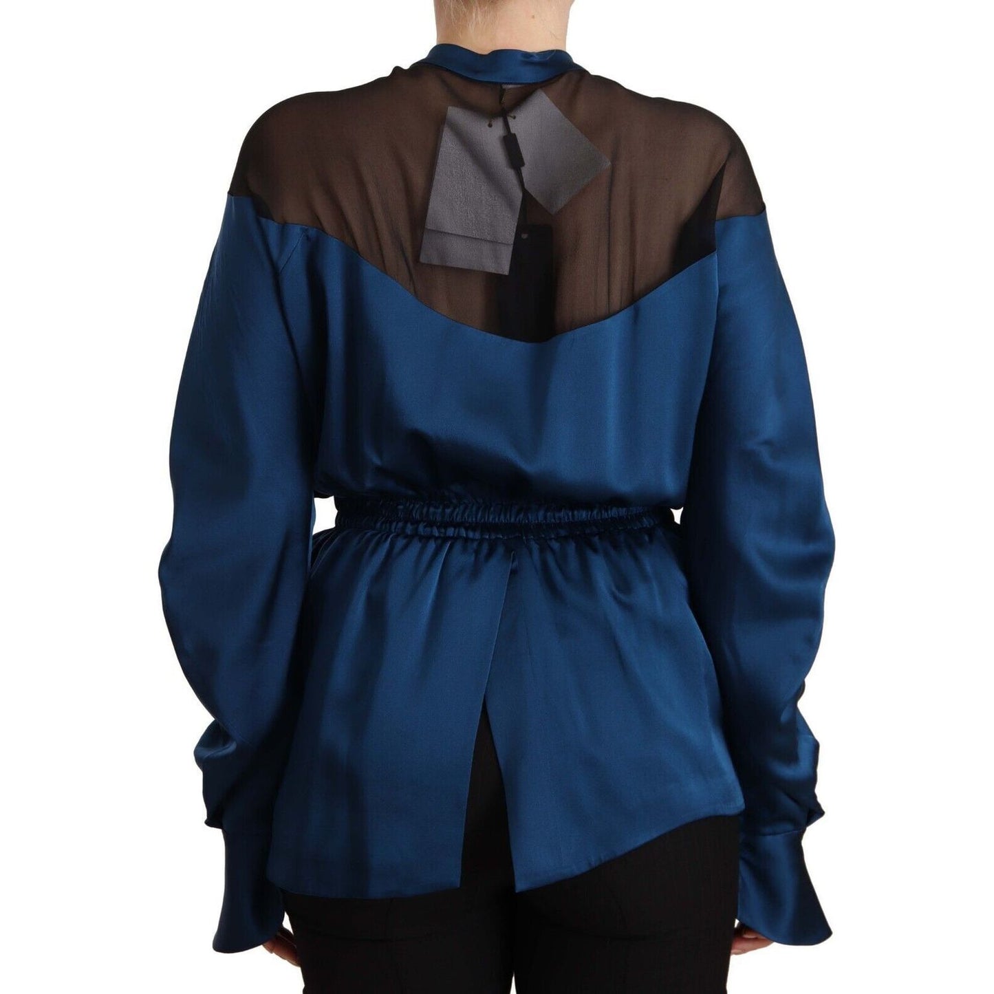 Masha Ma Elegant Crew Neck Silk Blouse in Blue blue-silk-long-sleeves-elastic-waist-top-blouse WOMAN TOPS AND SHIRTS s-l1600-2-28-40c13803-ae7.jpg