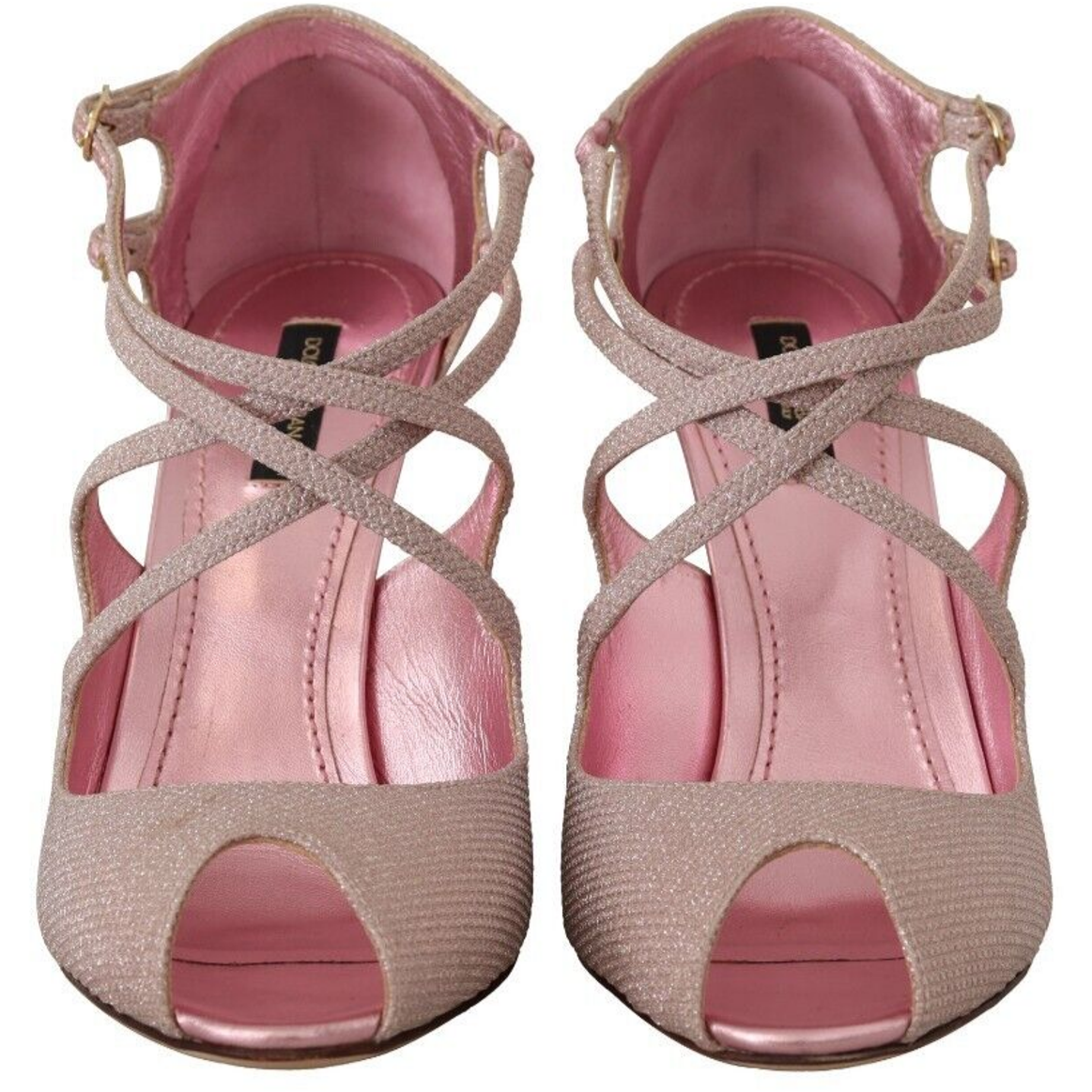 Dolce & Gabbana Pink Glitter Peep Toe High Heels Sandals pink-glittered-strappy-heels-sandals-shoes s-l1600-2-3-5768d743-50e.png