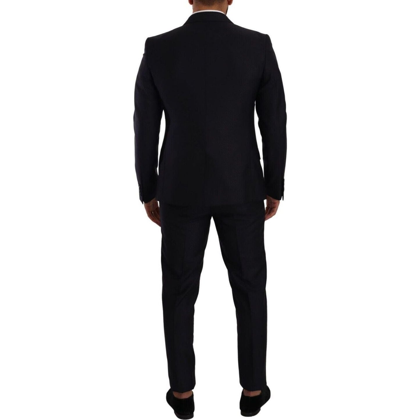 Dolce & Gabbana Elegant Slim Fit Wool Silk Cashmere Men's Suit blue-martini-slim-fit-2-piece-coat-suit