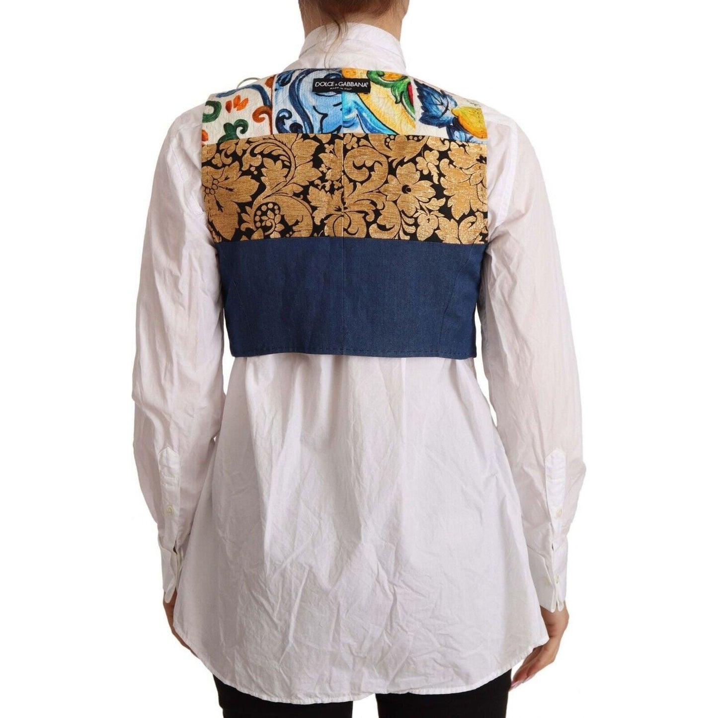 Dolce & GabbanaMulticolor Cropped Vest Top with Button AccentsMcRichard Designer Brands£969.00