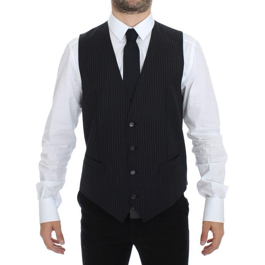 Dolce & Gabbana Elegant Gray Striped Dress Vest gray-stretch-formal-dress-vest-gilet-1 s-l1600-2-dbc62083-f32.jpg