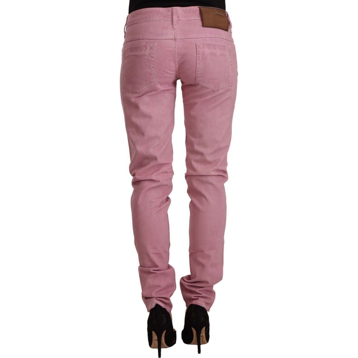 Acht Elegant Pink Slim Fit Denim Jeans pink-cotton-slim-fit-women-denim-skinny-jeans
