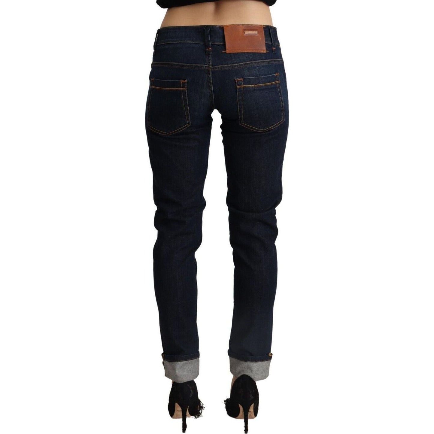 Acht Slim Fit Dark Blue Denim Elegance blue-cotton-low-waist-slim-fit-denim-women-trouser-jeans-1