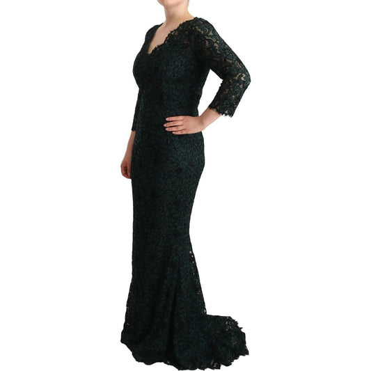 Dolce & Gabbana Elegant Lace Floor-Length V-Neck Dress green-floral-lace-maxi-floor-length-dress s-l1600-20-37-0c8be9c6-497.jpg
