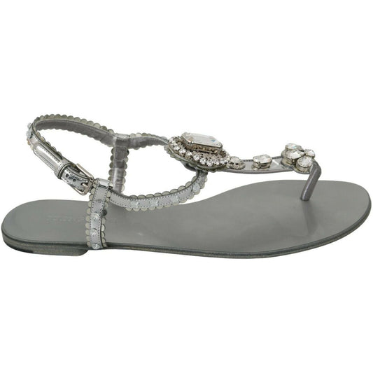 Dolce & Gabbana Elegant Silver Flats with Crystal Embellishments silver-crystal-sandals-flip-flops-shoes s-l1600-2021-05-26T095600.634-6a48e19c-acb.jpg