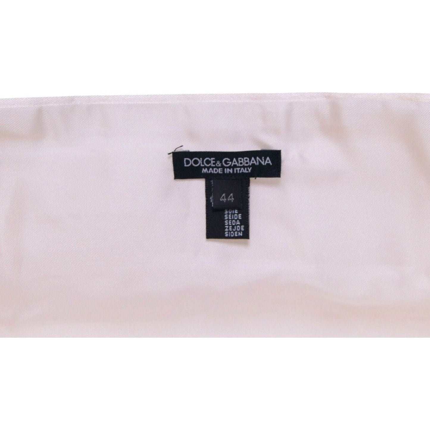 Dolce & Gabbana Elegant White Silk Cummerbund white-waist-tuxedo-smoking-belt-cummerbund