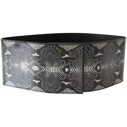 Ermanno Scervino Classic Snakeskin Motif Leather Belt WOMAN BELTS black-wide-leather-snakeskin-design-waist-belt