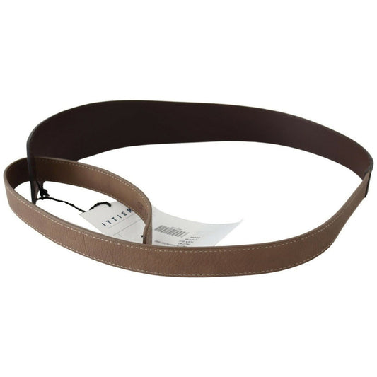 GF Ferre Elegant Dark Brown Braided Leather Belt WOMAN BELTS brown-genuine-leather-logo-wide-waist-belt