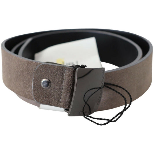 Costume National Classic Brown Leather Adjustable Belt WOMAN BELTS brown-leather-square-logo-buckle-belt