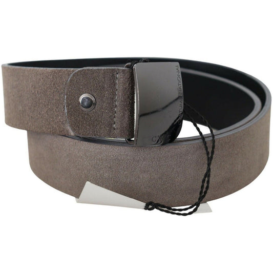 Costume National Classic Brown Leather Adjustable Belt WOMAN BELTS brown-leather-square-logo-buckle-belt
