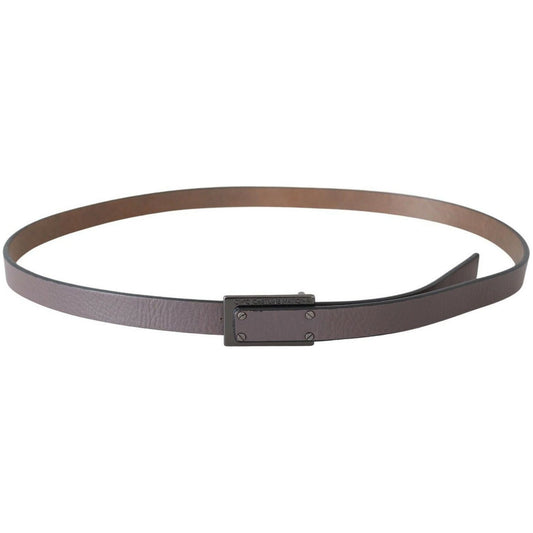 Costume National Elegant Brown Leather Fashion Belt brown-leather-tactical-logo-screw-buckle-belt