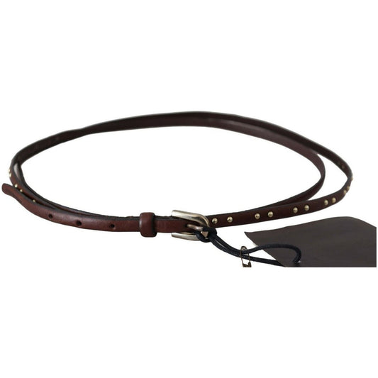 Ermanno Scervino Chic Dark Brown Leather Waist Belt brown-leather-studded-slim-buckle-waist-belt s-l1600-2022-08-19T112131.121-2740bdb8-195.jpg