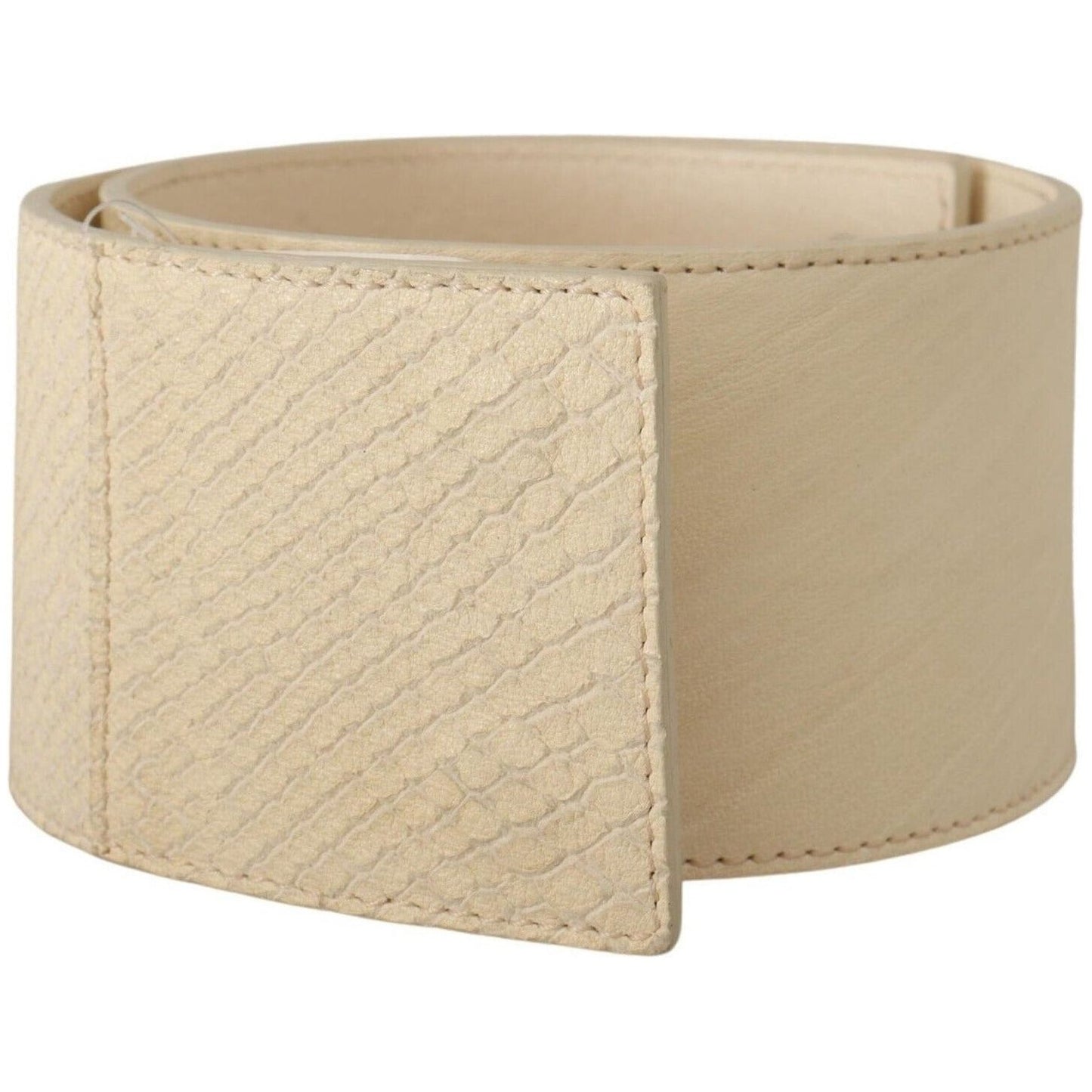 GF Ferre Elegant Off-White Fashion Belt white-waxed-cotton-wide-fashion-belt