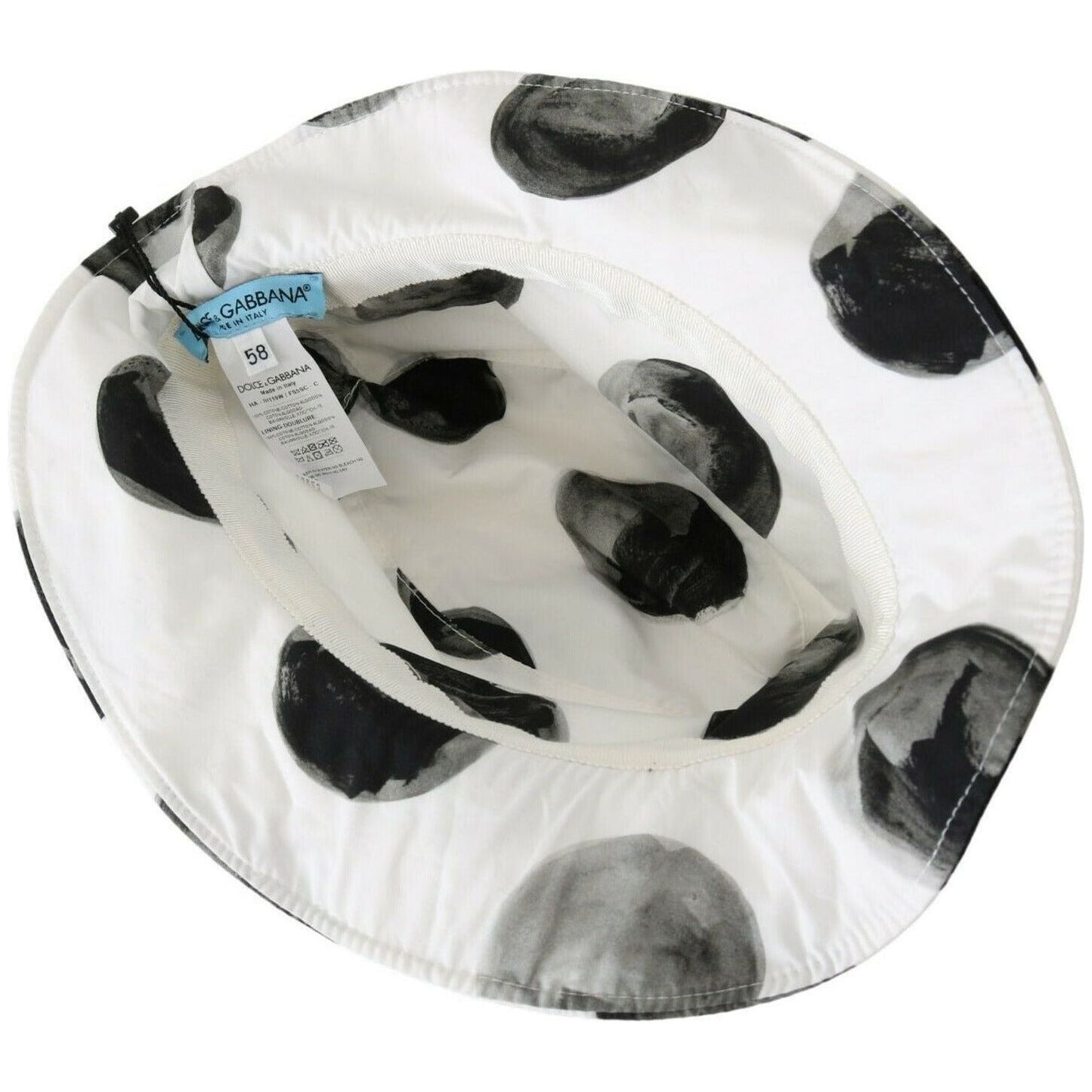 Dolce & Gabbana Polka Dot Cotton Bucket Hat - White & Black WOMAN HATS white-cotton-big-polka-dot-pattern-bucket-hat