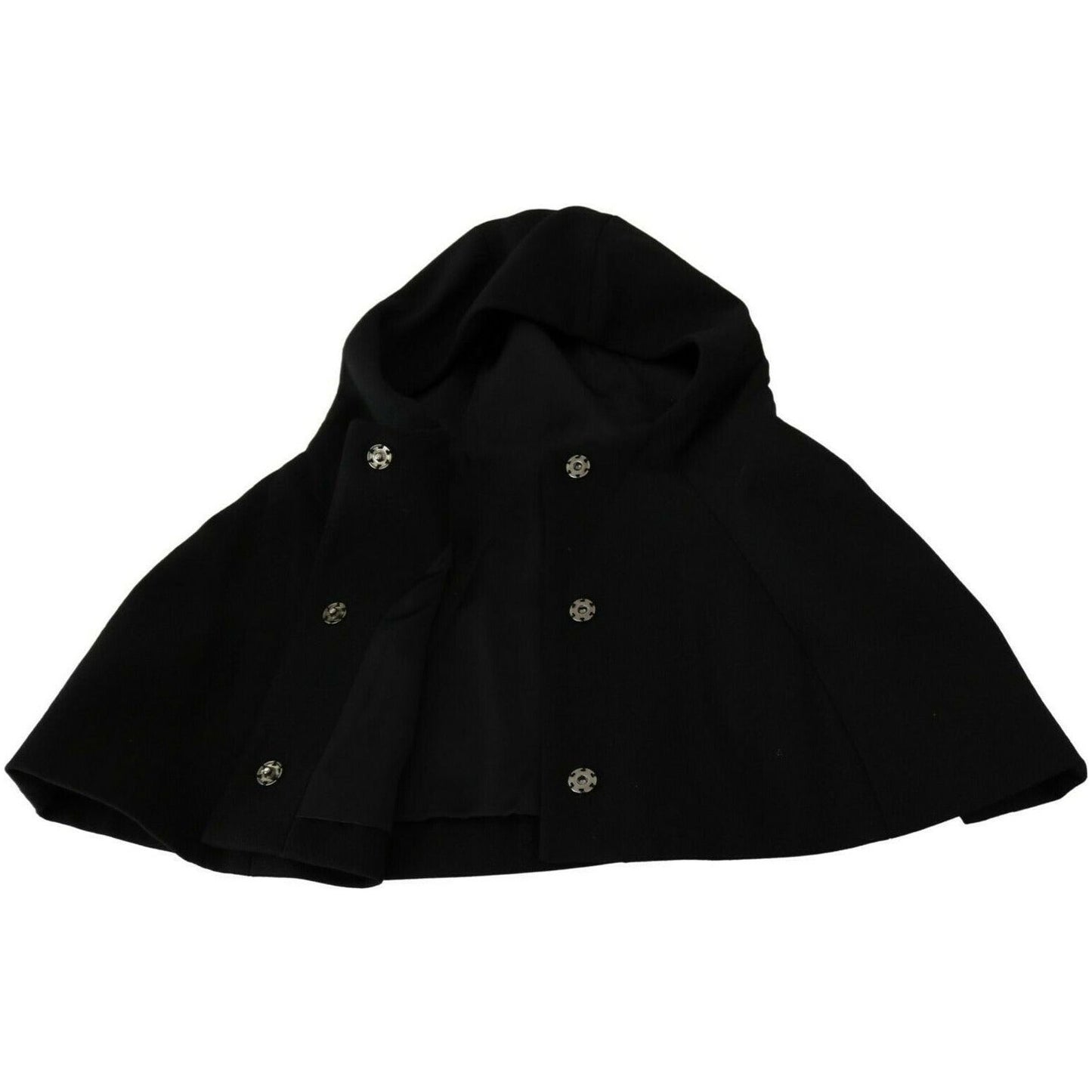 Dolce & Gabbana Elegant Black Hooded Scarf Wrap Hood Scarf black-wool-whole-head-hooded-scarf-hat