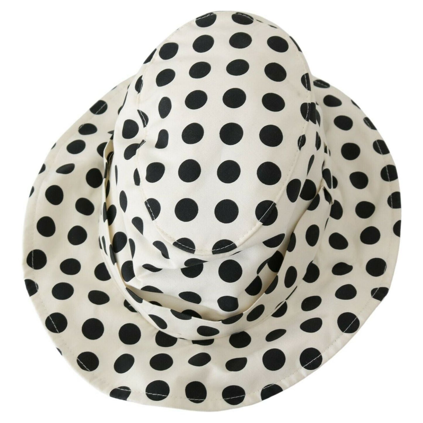 Dolce & Gabbana Chic Black Polka Dot Trilby Hat white-100-cotton-polka-dot-design-trilby-hat