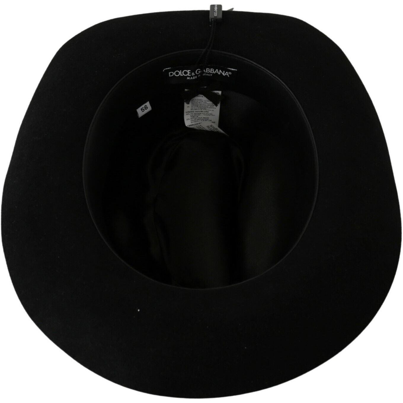 Dolce & Gabbana Elegant Black Lapin Wide Brim Panama Hat WOMAN HATS black-lapin-amor-gignit-wide-brim-panama-hat