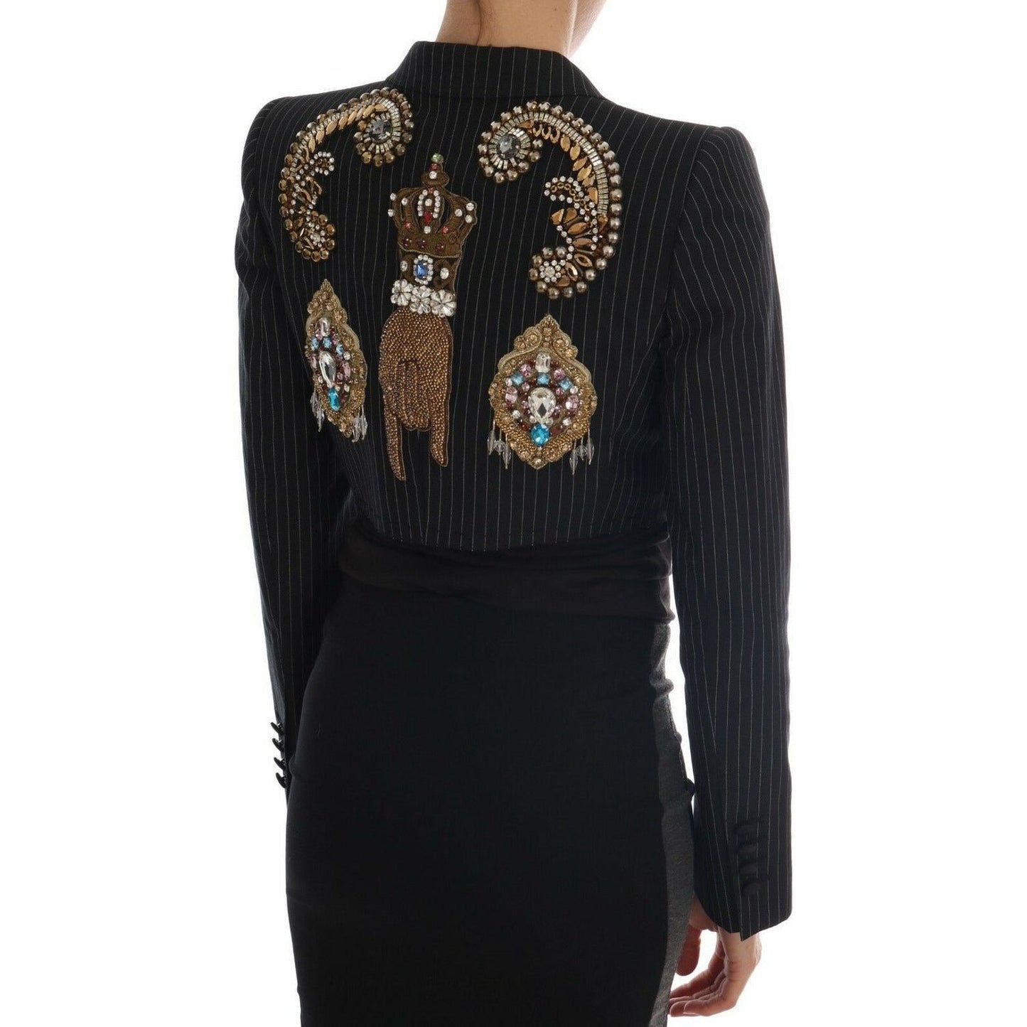 Dolce & Gabbana Enchanted Elegance Crystal Blazer Blazer Jacket black-crystal-fairy-tale-blazer-jacket