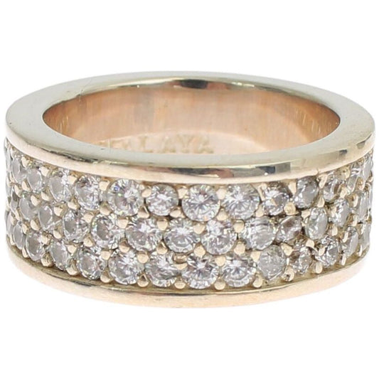 Nialaya Glamorous Silver CZ Crystal Embellished Ring silver-womens-cz-925-sterling-ring Ring