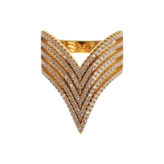Nialaya Glamorous Gold Plated Crystal Ring gold-925-sterling-silver-ring