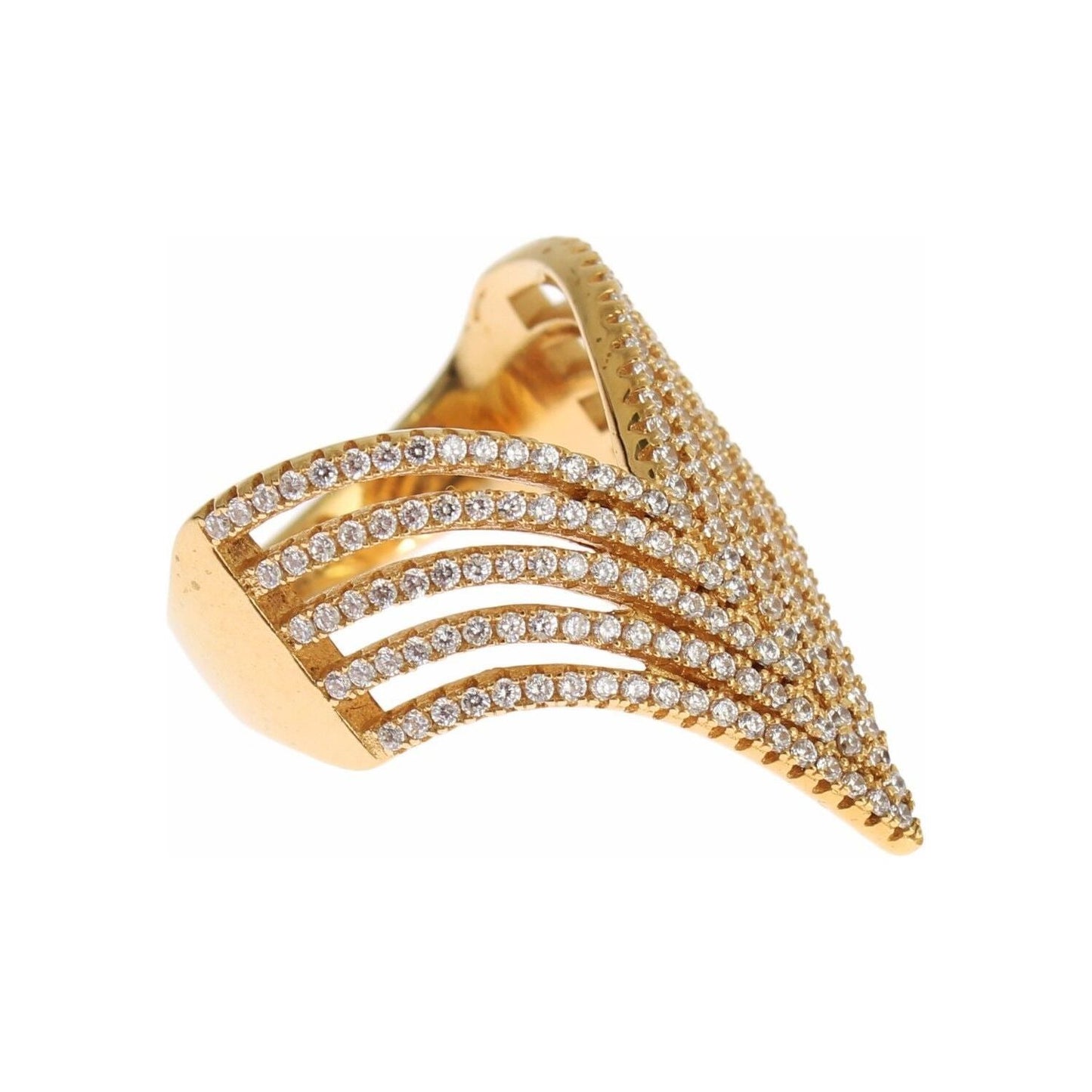 Nialaya Glamorous Gold Plated Crystal Ring gold-925-sterling-silver-ring