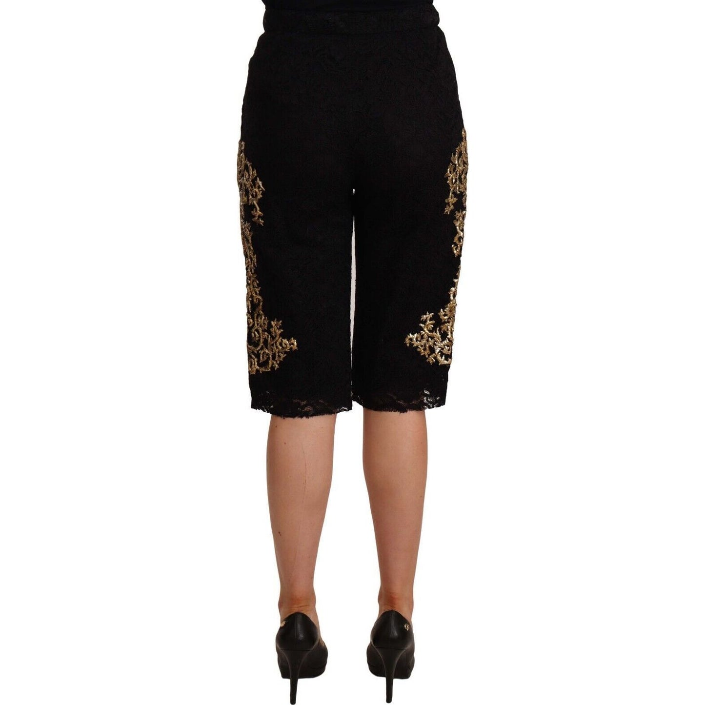 Dolce & Gabbana Elegant Knee Length Designer Shorts black-lace-gold-baroque-special-piece-shorts Shorts s-l1600-2022-09-15T155926.799-36b1f423-d83.jpg