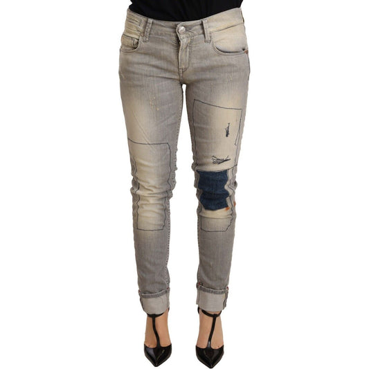 Acht Chic Slim Fit Gray Wash Denim Jeans Jeans & Pants gray-cotton-slim-fit-folded-hem-women-denim-pant