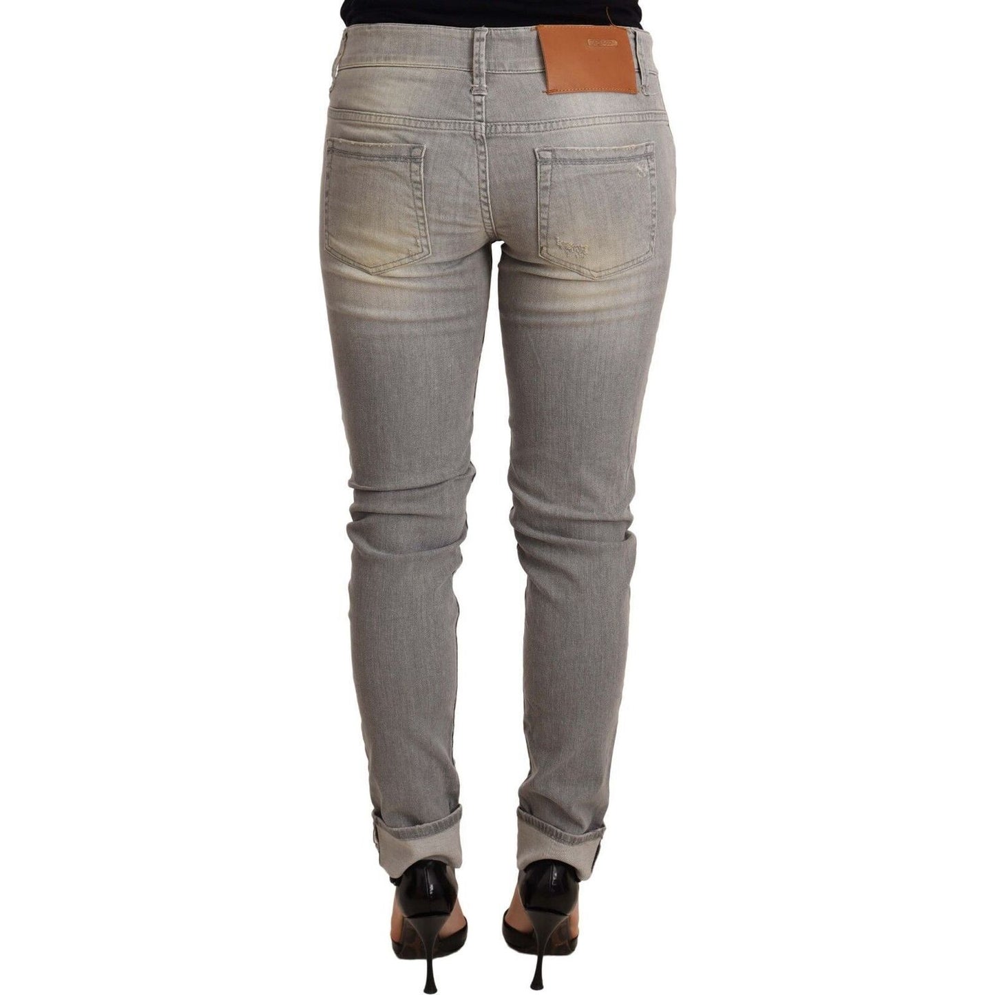 Acht Chic Slim Fit Gray Wash Denim Jeans Jeans & Pants gray-cotton-slim-fit-folded-hem-women-denim-pant