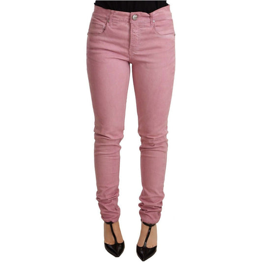 Acht Elegant Slim Fit Pink Denim Jeans Jeans & Pants pink-cotton-slim-fit-women-denim-skinny-pants