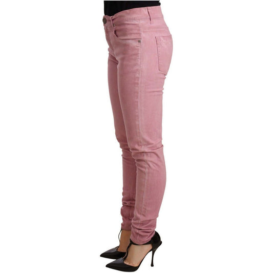 Acht Elegant Slim Fit Pink Denim Jeans Jeans & Pants pink-cotton-slim-fit-women-denim-skinny-pants