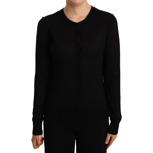 Dolce & Gabbana Elegant Crewneck Virgin Wool Sweater WOMAN SWEATERS black-crewneck-pullover-staff-sweater-wool