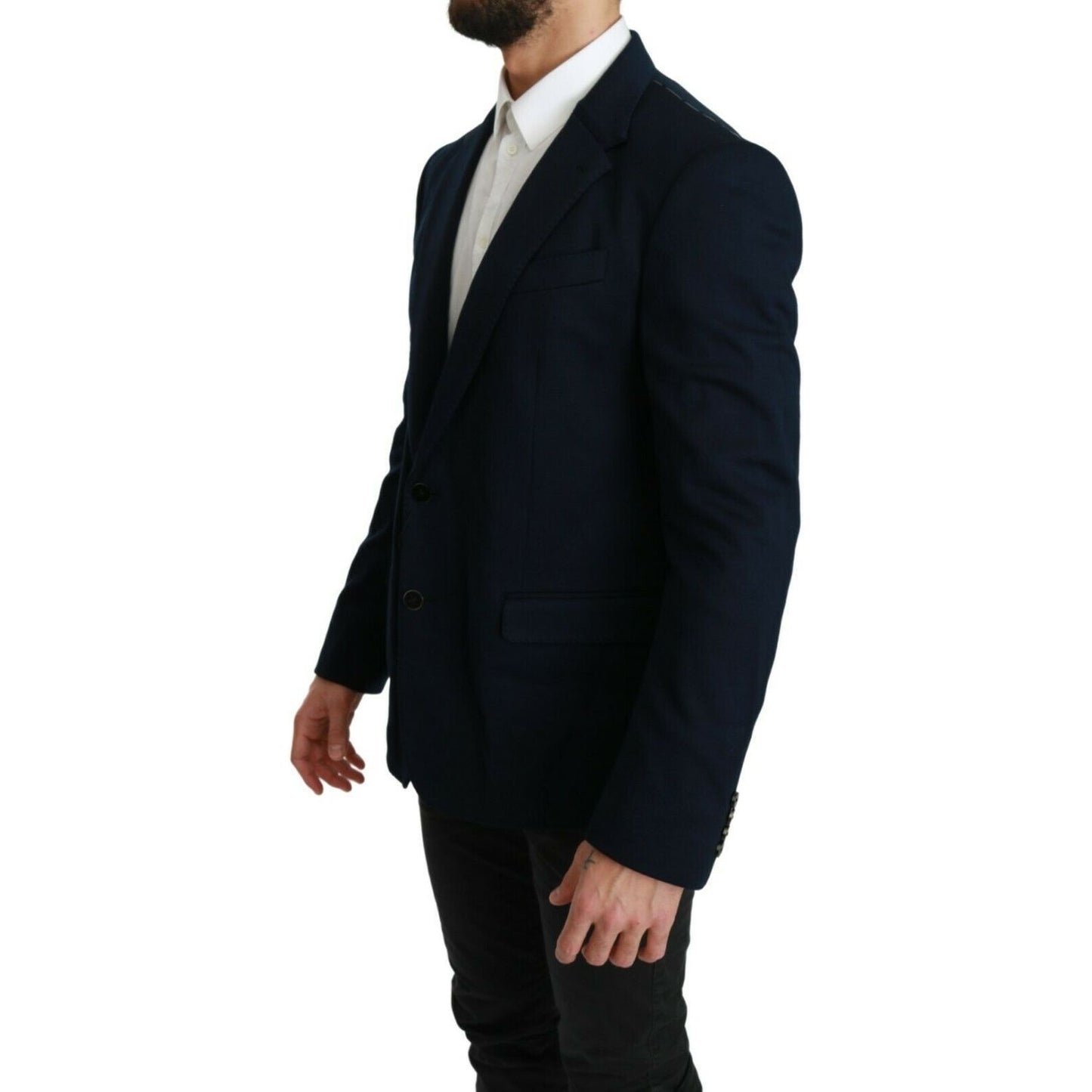 Dolce & Gabbana Elegant Slim Fit Dark Blue Men's Blazer Blazer Jacket blue-solid-cotton-silk-stretch-jacket-blazer s-l1600-2022-09-19T155713.821-915fa32f-07a.jpg