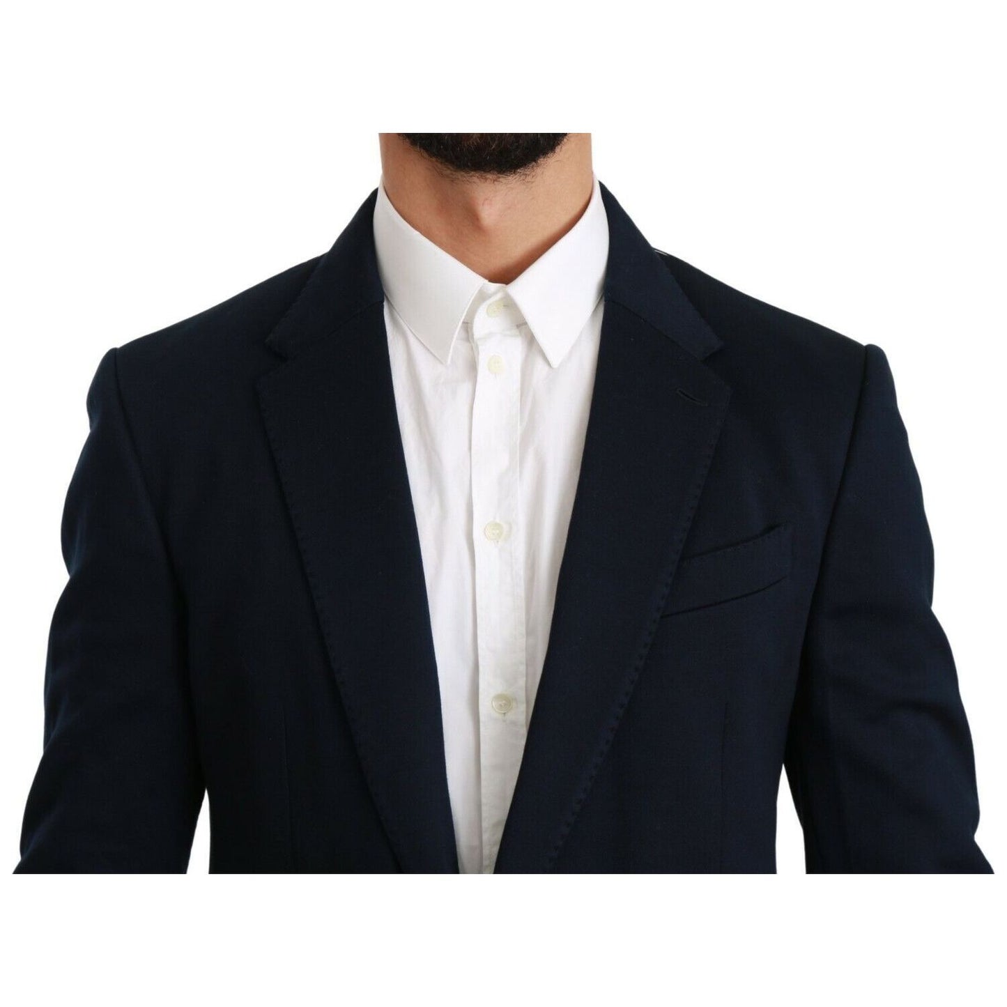 Dolce & Gabbana Elegant Slim Fit Dark Blue Men's Blazer Blazer Jacket blue-solid-cotton-silk-stretch-jacket-blazer s-l1600-2022-09-19T155719.011-3a15dda4-2b7.jpg