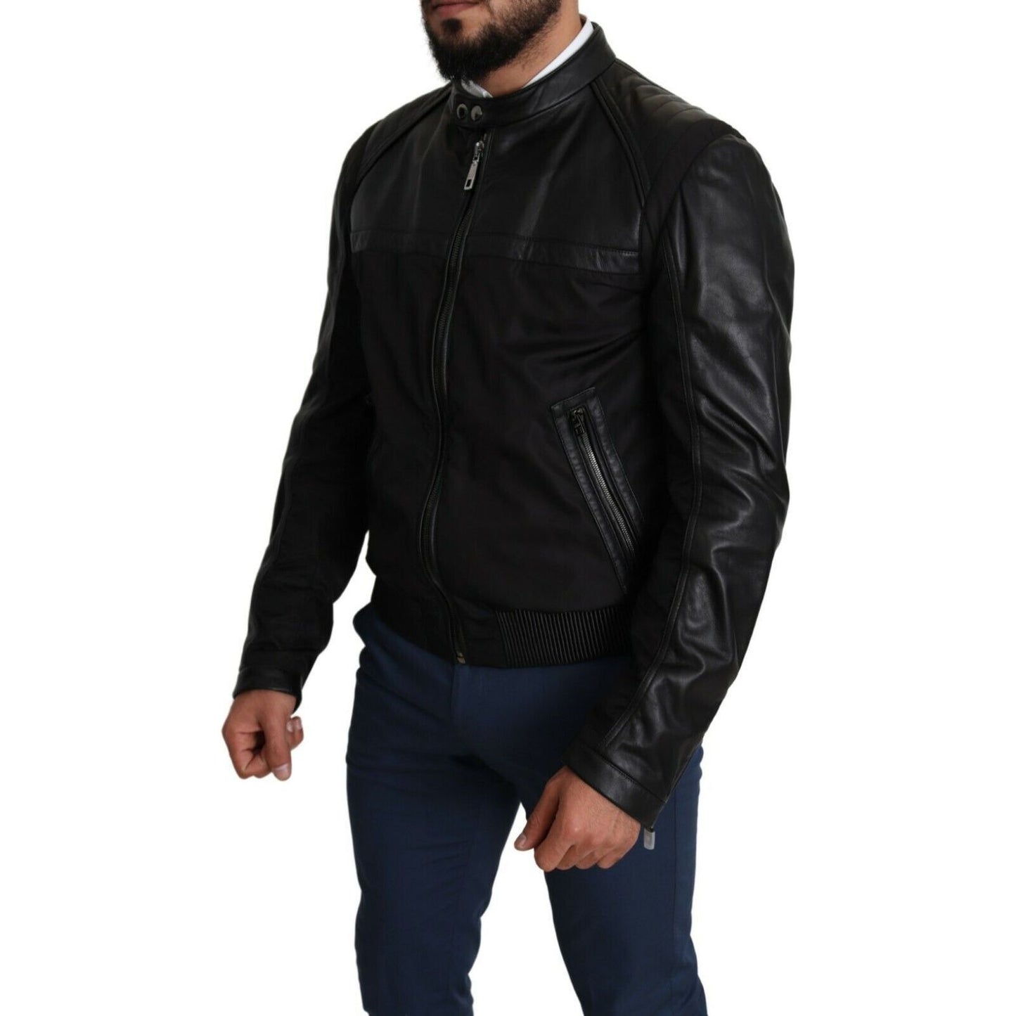 Dolce & Gabbana Elegant Black Bomber with Leather Accents black-nylon-full-zip-men-bomber-coat-jacket MAN COATS & JACKETS s-l1600-2022-09-20T145459.776-c0f26051-052.jpg