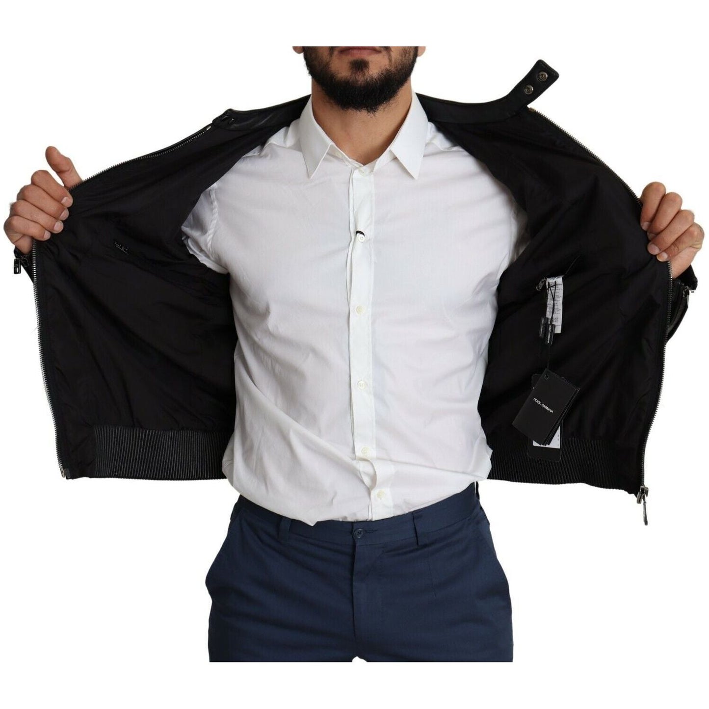 Dolce & Gabbana Elegant Black Bomber with Leather Accents MAN COATS & JACKETS black-nylon-full-zip-men-bomber-coat-jacket s-l1600-2022-09-20T145507.400-f927d29f-0c8.jpg