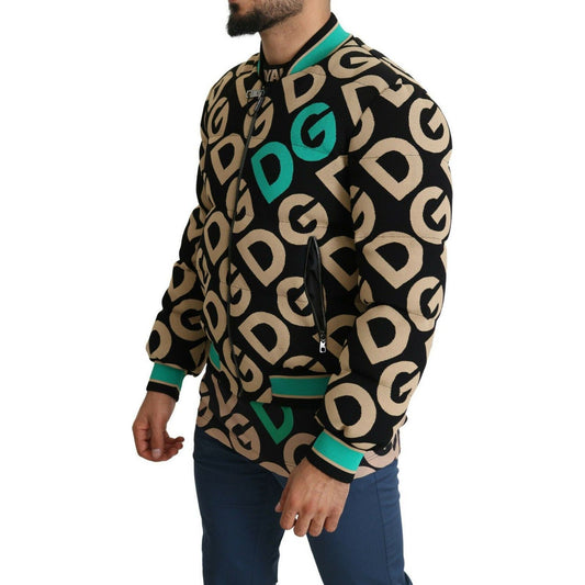 Dolce & Gabbana Iconic Printed Bomber Jacket – Exquisite Design multicolor-dgmillennials-logo-print-jacket