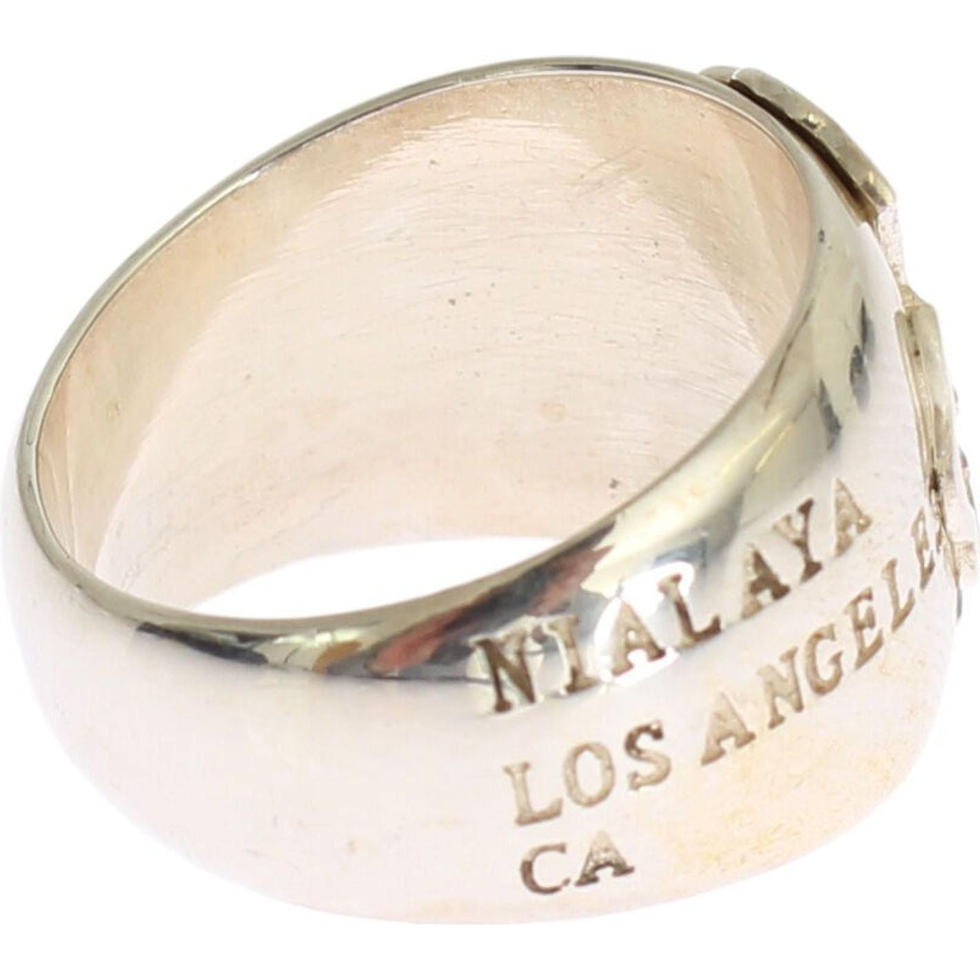 Nialaya Elegant Sterling Silver Statement Ring silver-cross-womens-925-sterling-ring