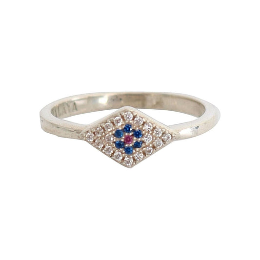 Nialaya Elegant Silver CZ Crystal Encrusted Ring blue-red-cz-925-silver-womens-clear-ring Ring