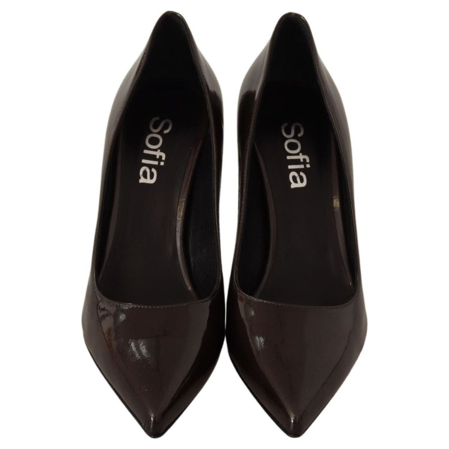 Sofia Elegant Brown Leather Heels Pumps WOMAN PUMPS brown-patent-leather-stiletto-heels-pumps-shoes