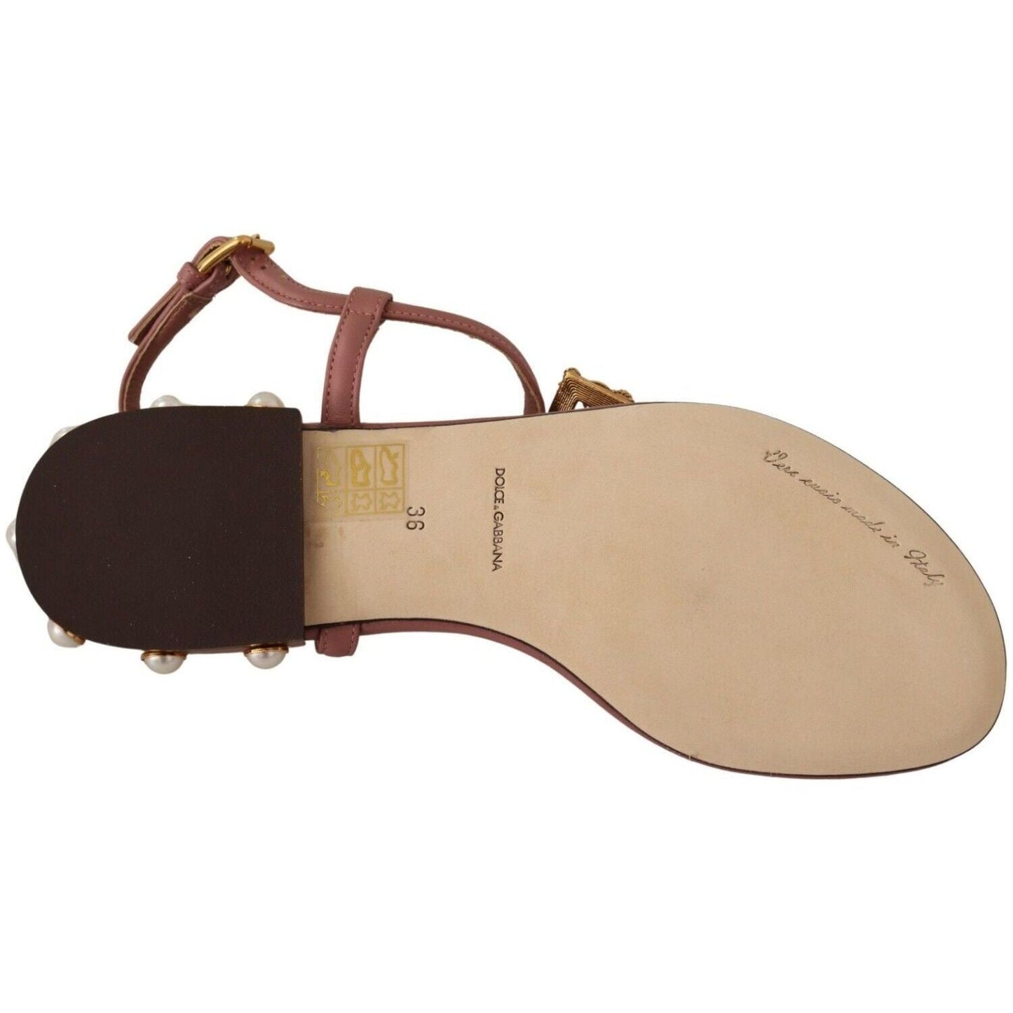 Dolce & Gabbana Elegant Pink Leather Ankle Strap Sandals Sandals pink-dg-amore-logo-leather-sandals-shoes