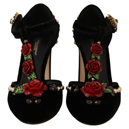 Dolce & GabbanaElegant Velvet T-Strap Mary Jane PumpsMcRichard Designer Brands£769.00