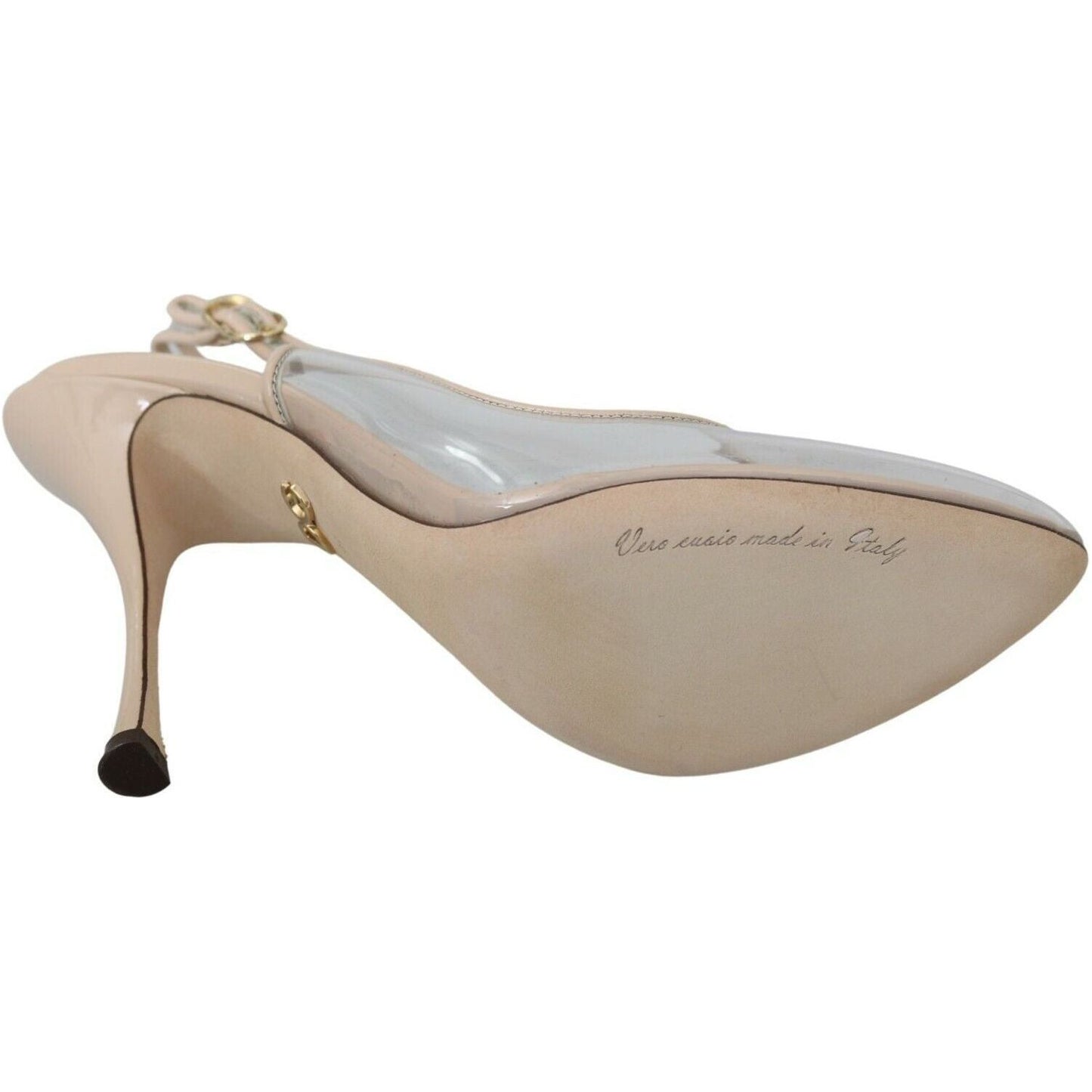 Dolce & Gabbana Elegant Nude Beige Slingback Heels WOMAN PUMPS dolce-gabbana-slingback-pvc-beige-clear-high-heels-shoes